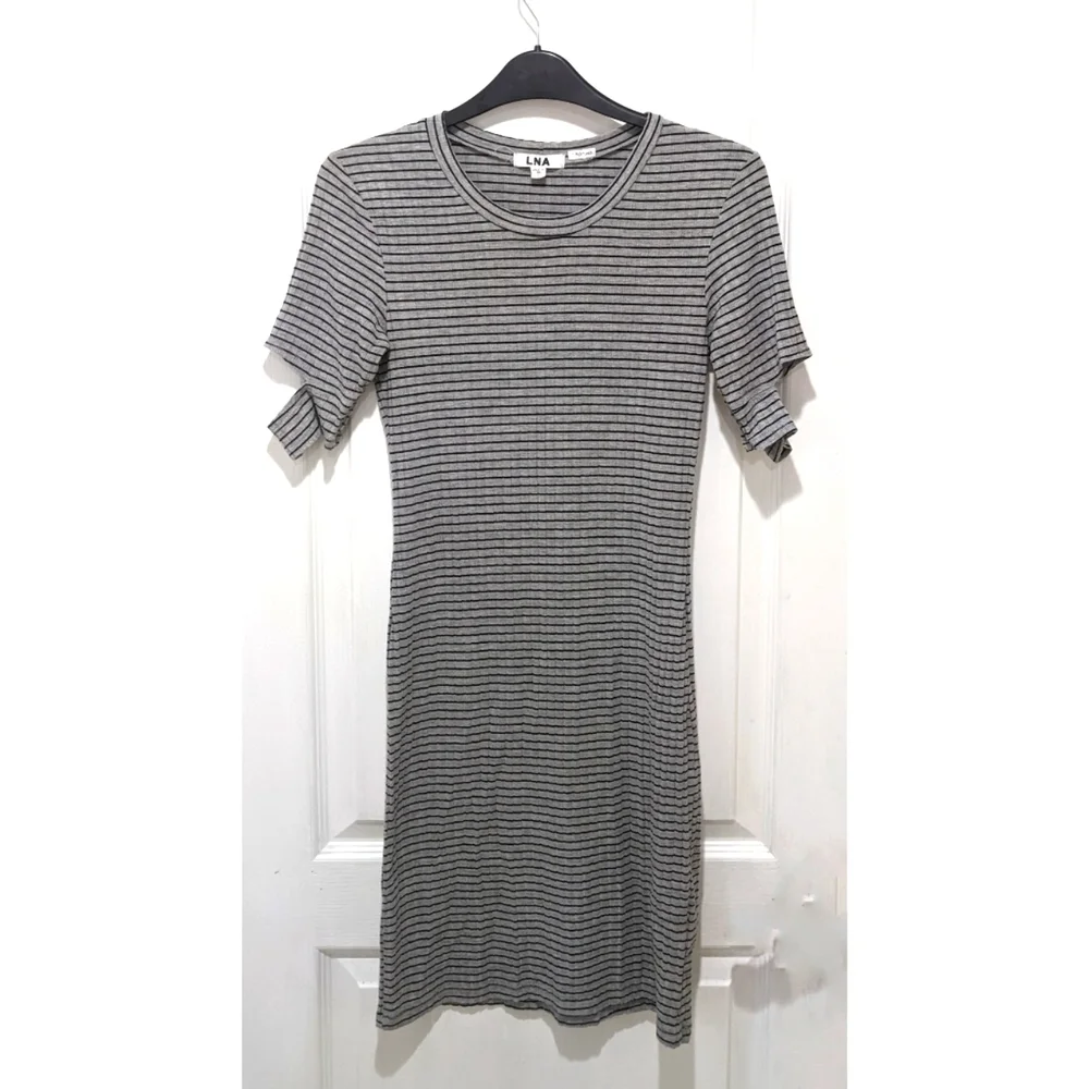Lna | Ribbed Stripe Mini Dress with Cut-Out
